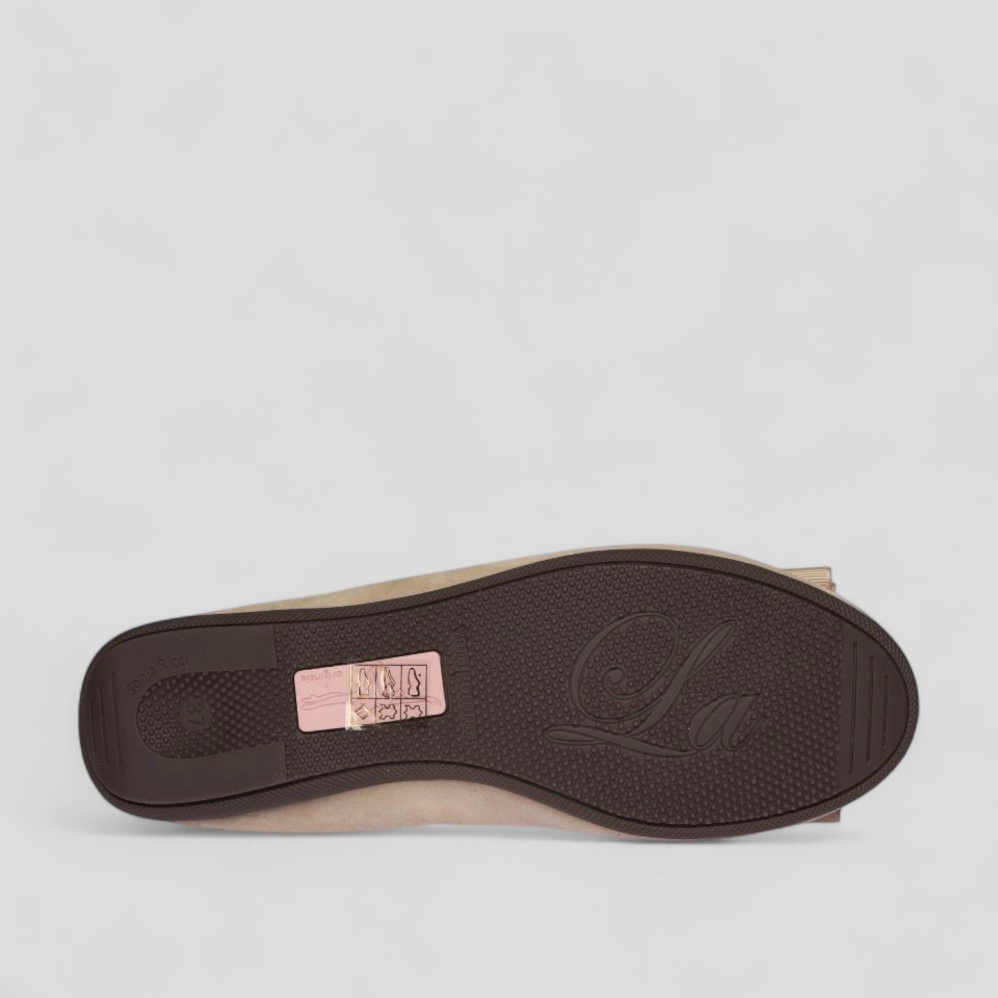 Beige Damen Ballerinas aus Veloursleder – La Ballerina 7-26S - La Ballerina