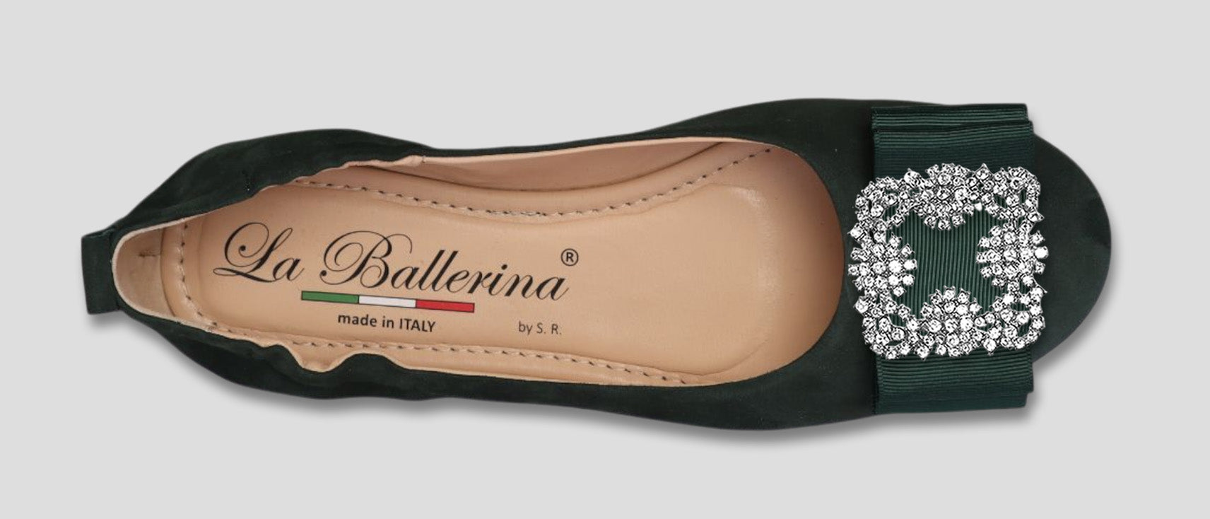 La Ballerina Soft – Bequeme Damen-Ballerinas aus Leder mit Elastik grün[12] - La Ballerina