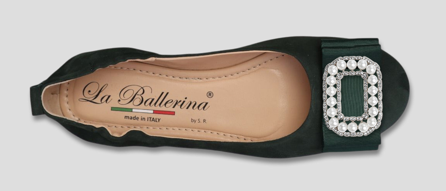 La Ballerina Soft – Bequeme Damen-Ballerinas aus Leder mit Elastik grün[12] - La Ballerina