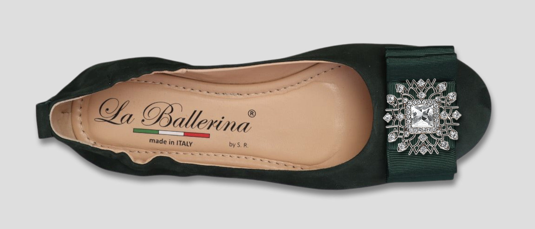 La Ballerina Soft – Bequeme Damen-Ballerinas aus Leder mit Elastik grün[12] - La Ballerina