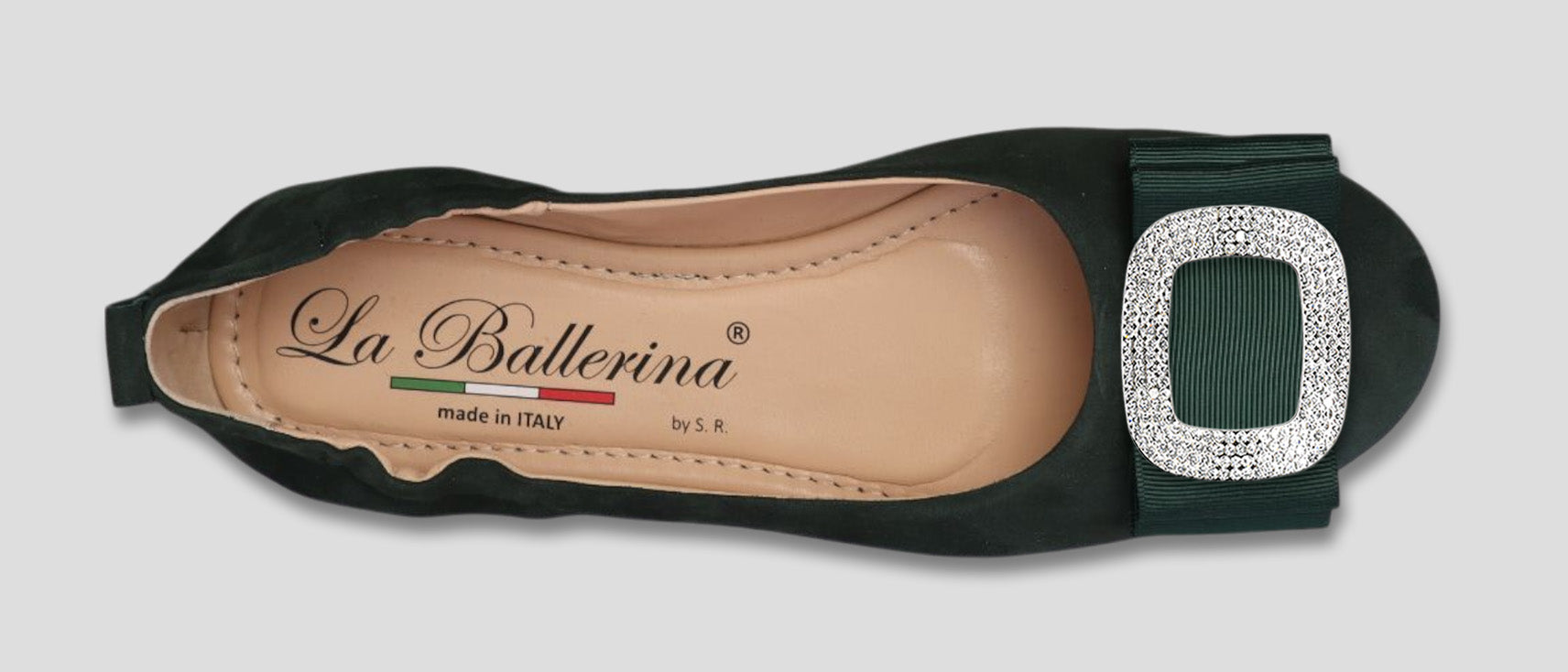 La Ballerina Soft – Bequeme Damen-Ballerinas aus Leder mit Elastik grün[12] - La Ballerina