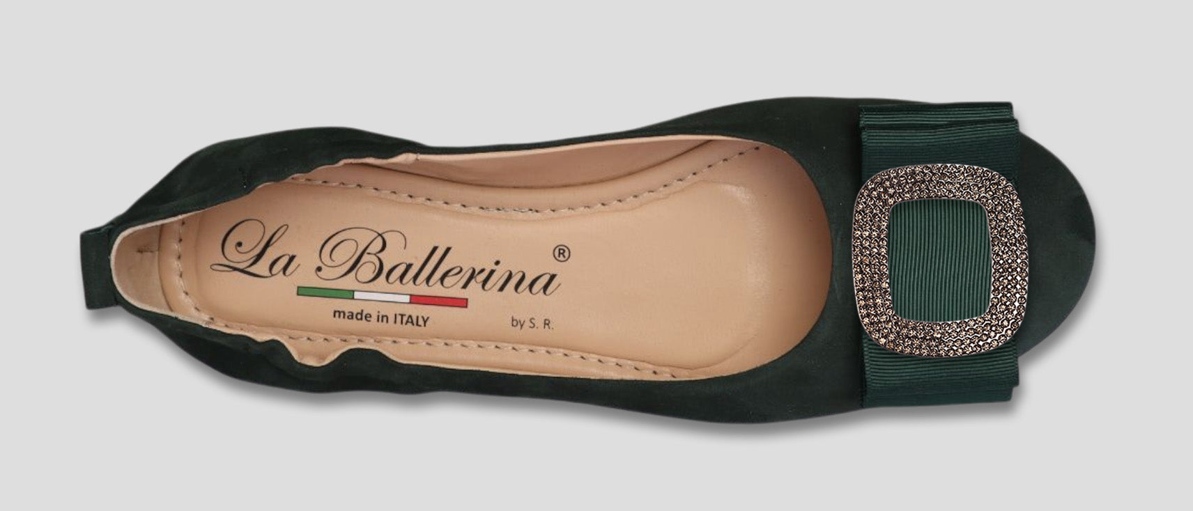 La Ballerina Soft – Bequeme Damen-Ballerinas aus Leder mit Elastik grün[12] - La Ballerina
