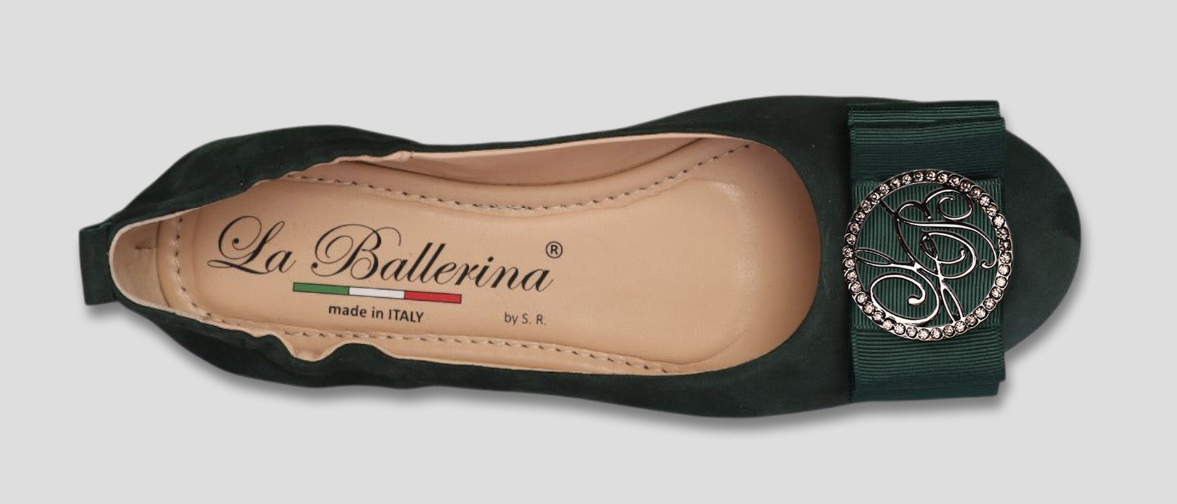 La Ballerina Soft – Bequeme Damen-Ballerinas aus Leder mit Elastik grün[12] - La Ballerina