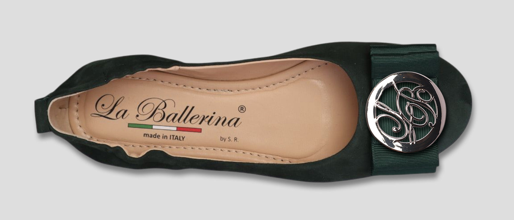 La Ballerina Soft – Bequeme Damen-Ballerinas aus Leder mit Elastik grün[12] - La Ballerina