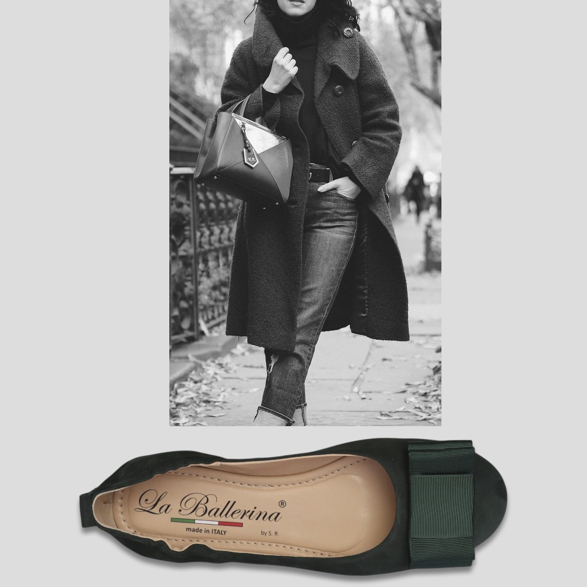 La Ballerina Soft – Bequeme Damen-Ballerinas aus Leder mit Elastik grün[12] - La Ballerina