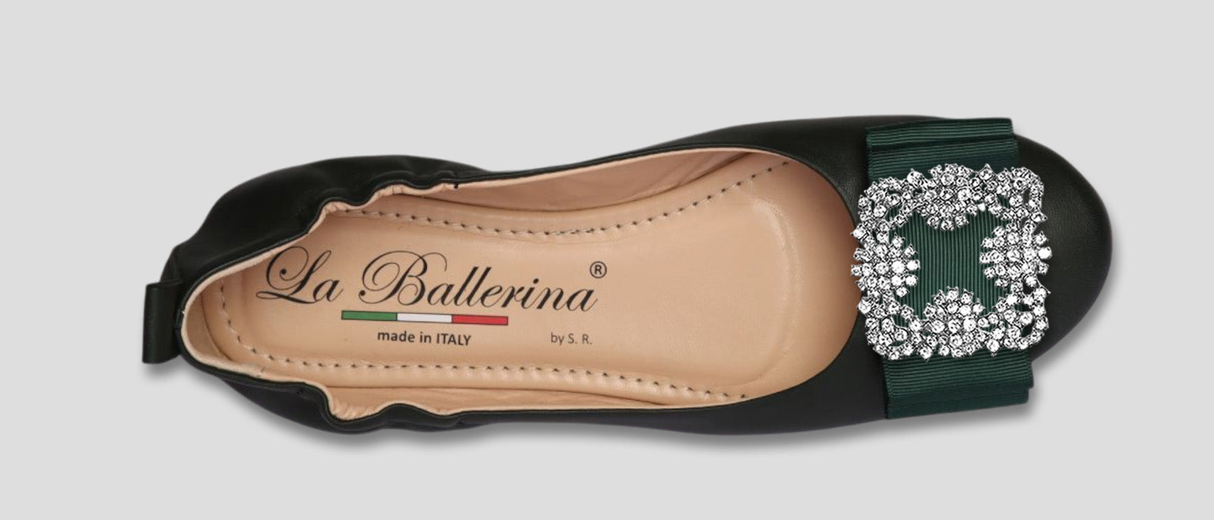 La Ballerina Soft – Bequeme Damen-Ballerinas aus Leder mit Elastik grün [25] - La Ballerina