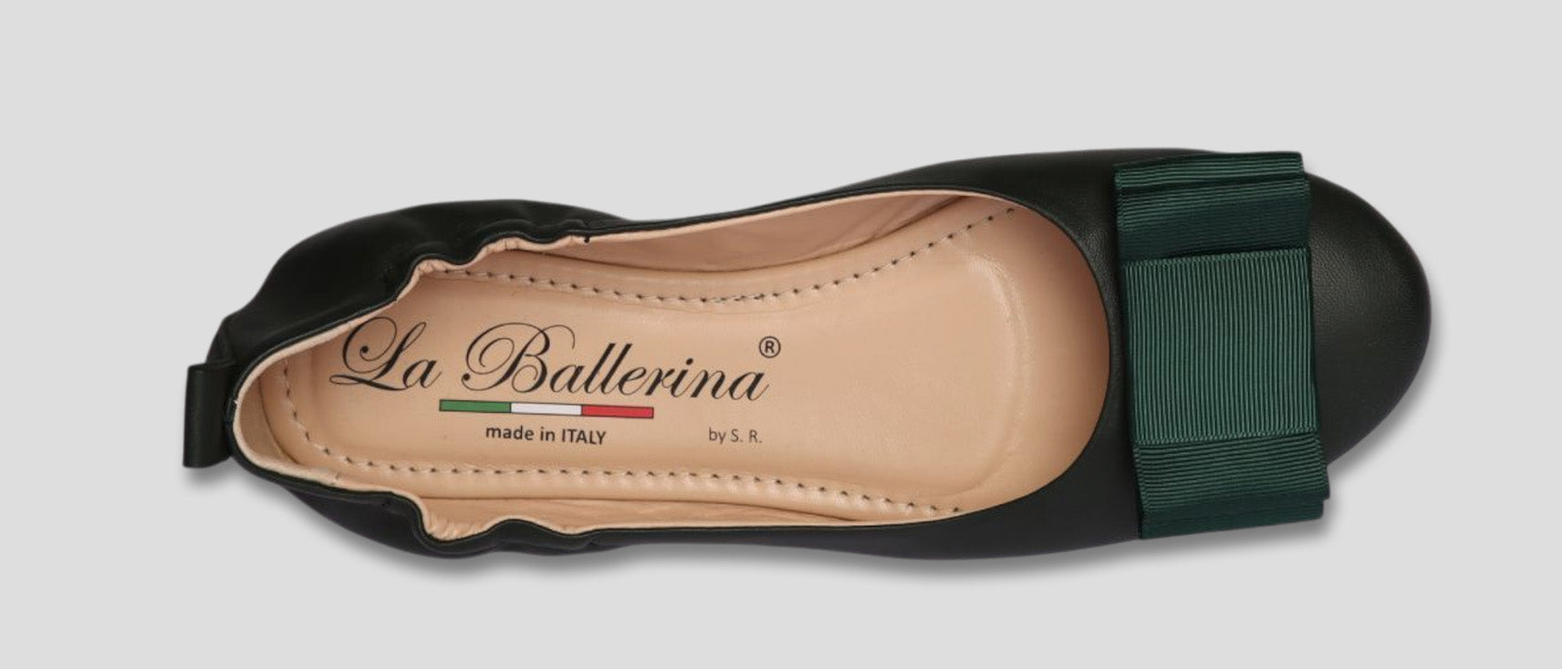 La Ballerina Soft – Bequeme Damen-Ballerinas aus Leder mit Elastik grün [25] - La Ballerina