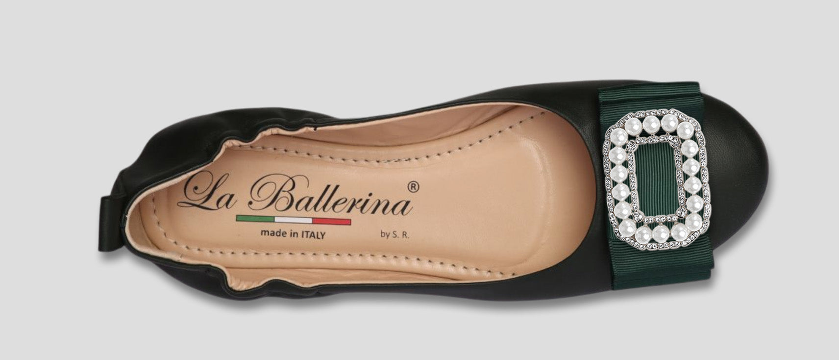 La Ballerina Soft – Bequeme Damen-Ballerinas aus Leder mit Elastik grün [25] - La Ballerina