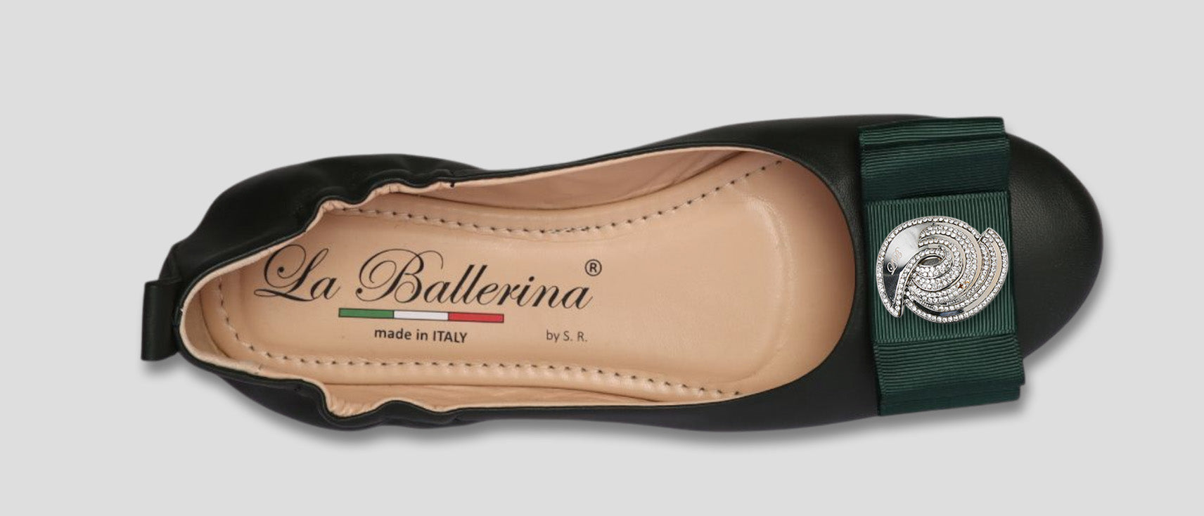 La Ballerina Soft – Bequeme Damen-Ballerinas aus Leder mit Elastik grün [25] - La Ballerina