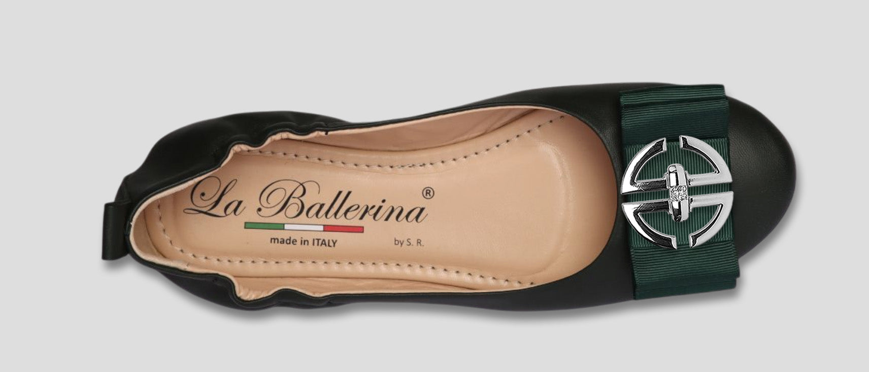 La Ballerina Soft – Bequeme Damen-Ballerinas aus Leder mit Elastik grün [25] - La Ballerina
