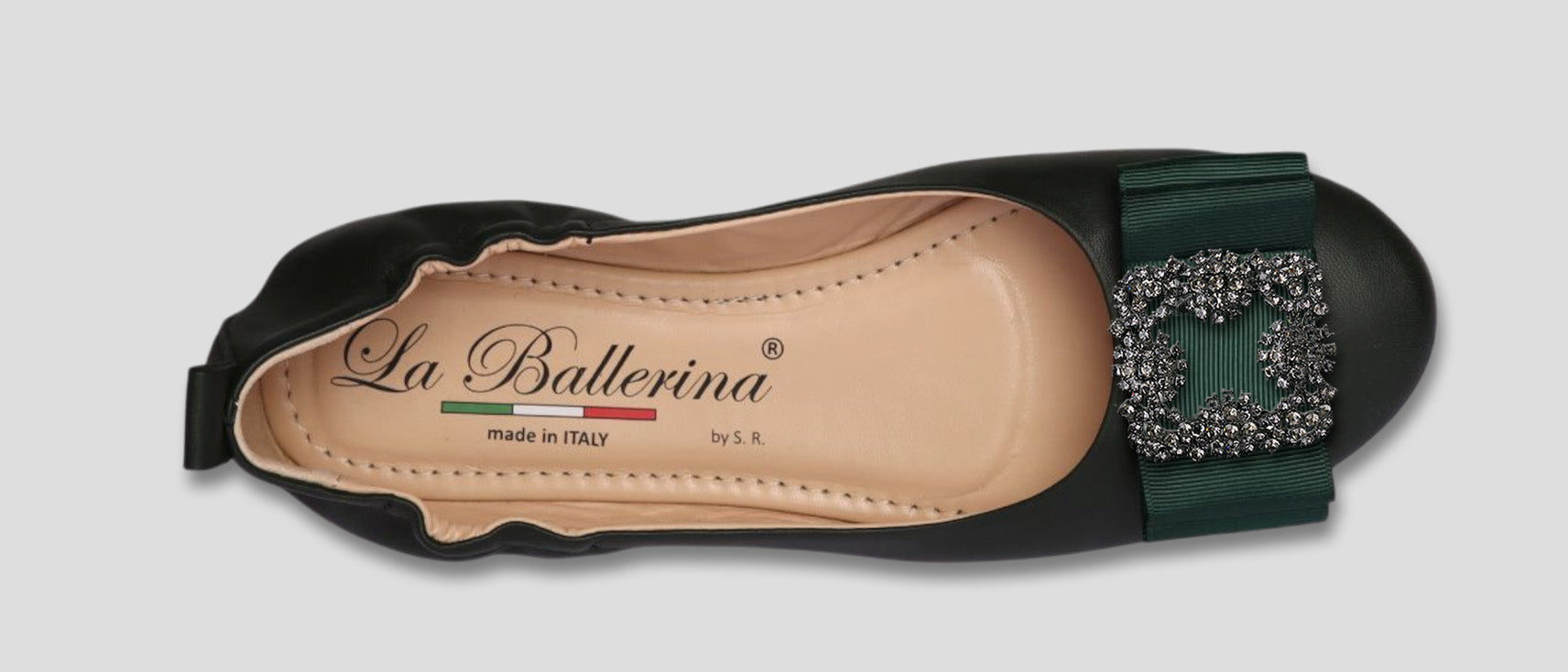 La Ballerina Soft – Bequeme Damen-Ballerinas aus Leder mit Elastik grün [25] - La Ballerina