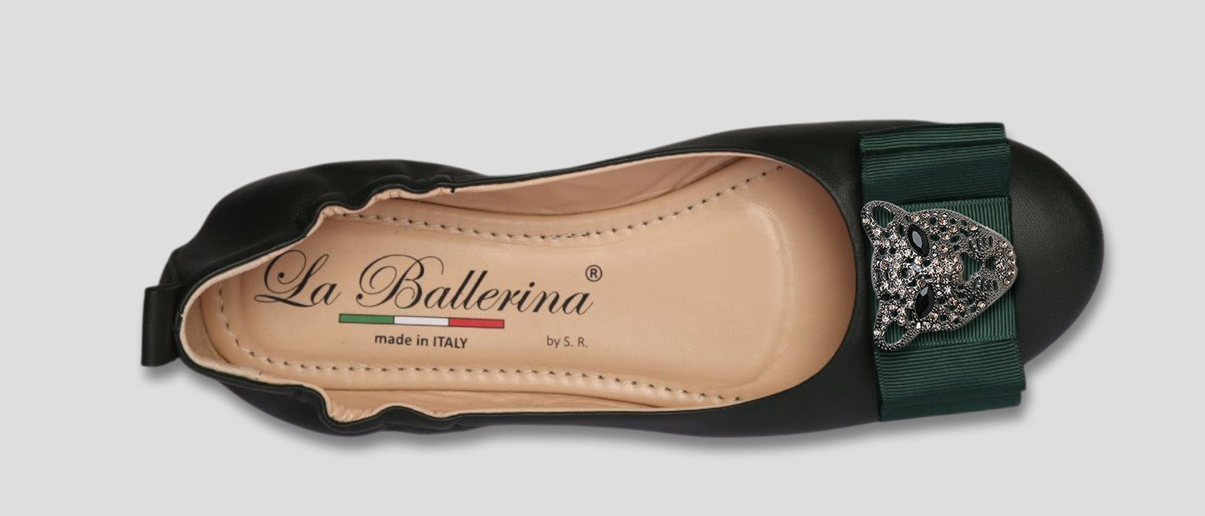 La Ballerina Soft – Bequeme Damen-Ballerinas aus Leder mit Elastik grün [25] - La Ballerina
