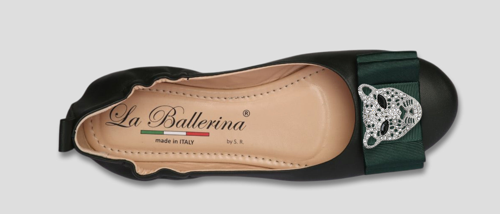 La Ballerina Soft – Bequeme Damen-Ballerinas aus Leder mit Elastik grün [25] - La Ballerina