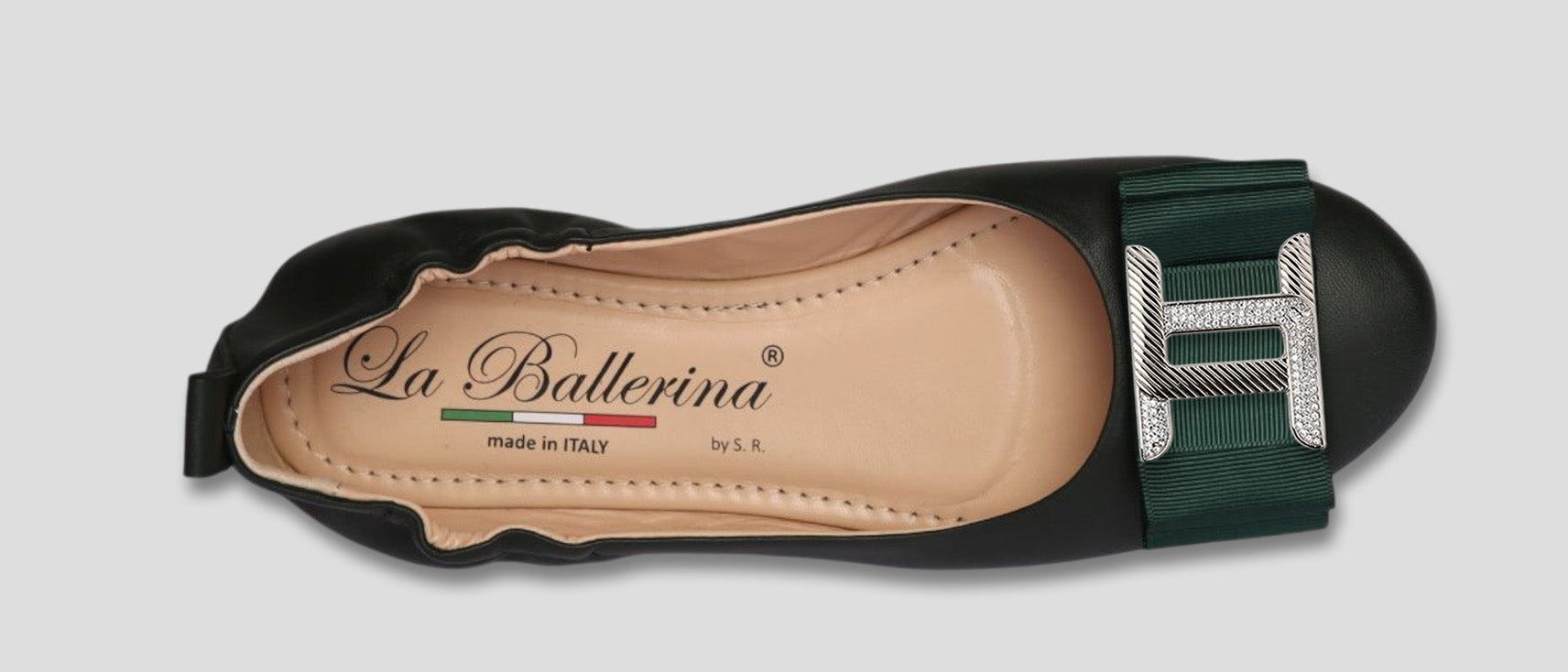 La Ballerina Soft – Bequeme Damen-Ballerinas aus Leder mit Elastik grün [25] - La Ballerina