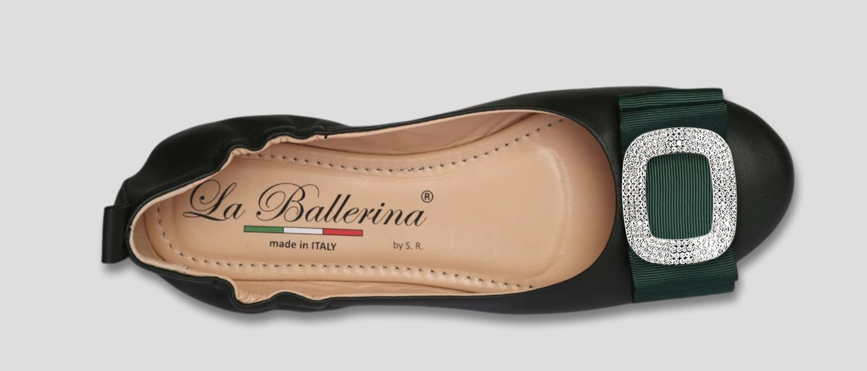 La Ballerina Soft – Bequeme Damen-Ballerinas aus Leder mit Elastik grün [25] - La Ballerina