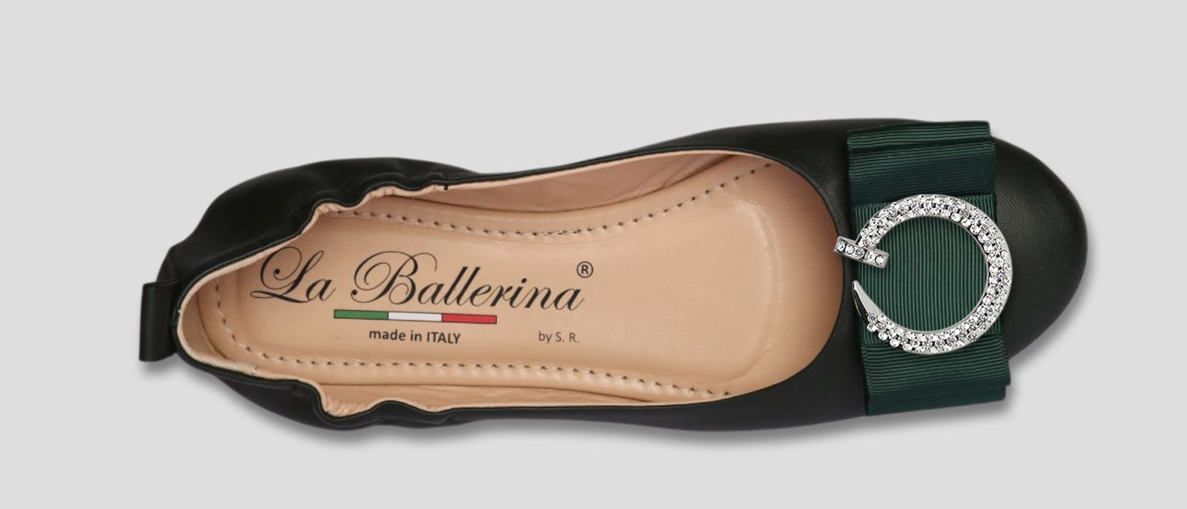 La Ballerina Soft – Bequeme Damen-Ballerinas aus Leder mit Elastik grün [25] - La Ballerina