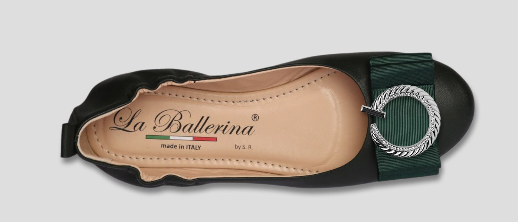 La Ballerina Soft – Bequeme Damen-Ballerinas aus Leder mit Elastik grün [25] - La Ballerina