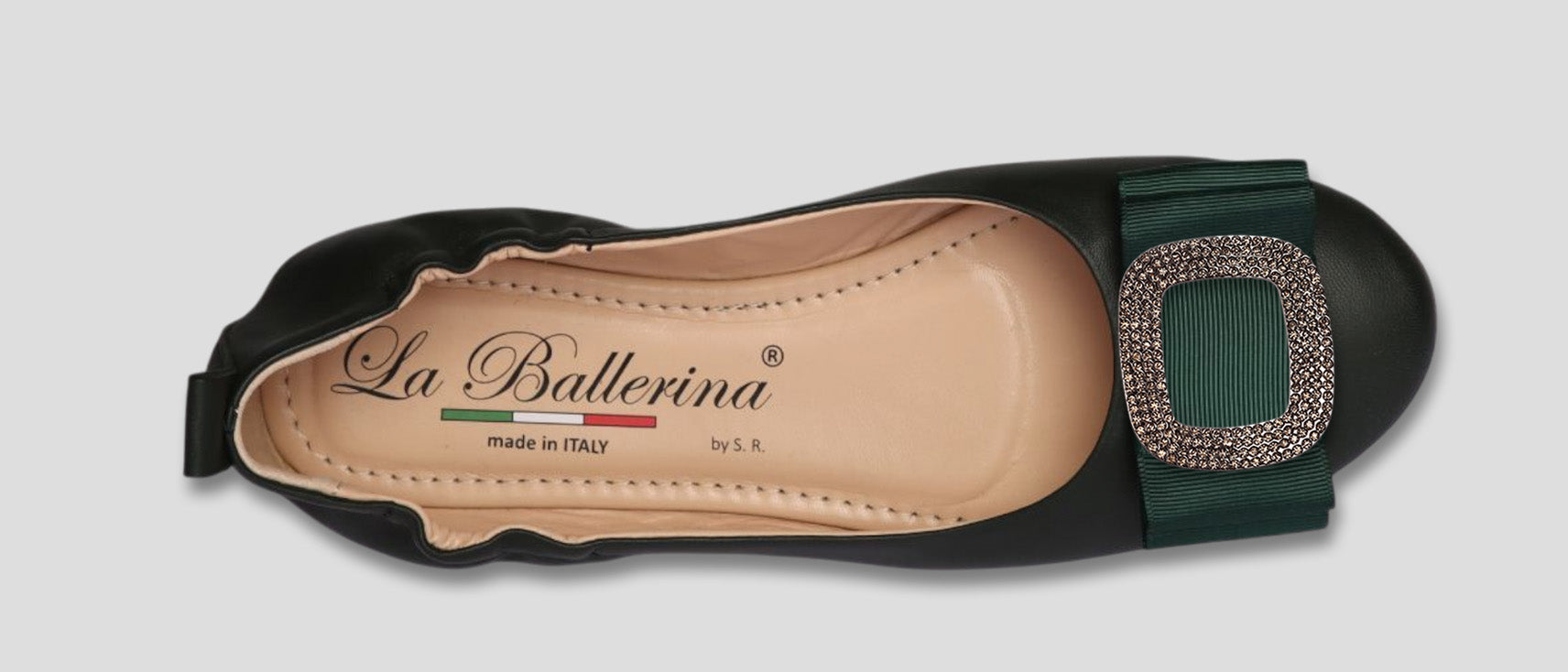La Ballerina Soft – Bequeme Damen-Ballerinas aus Leder mit Elastik grün [25] - La Ballerina