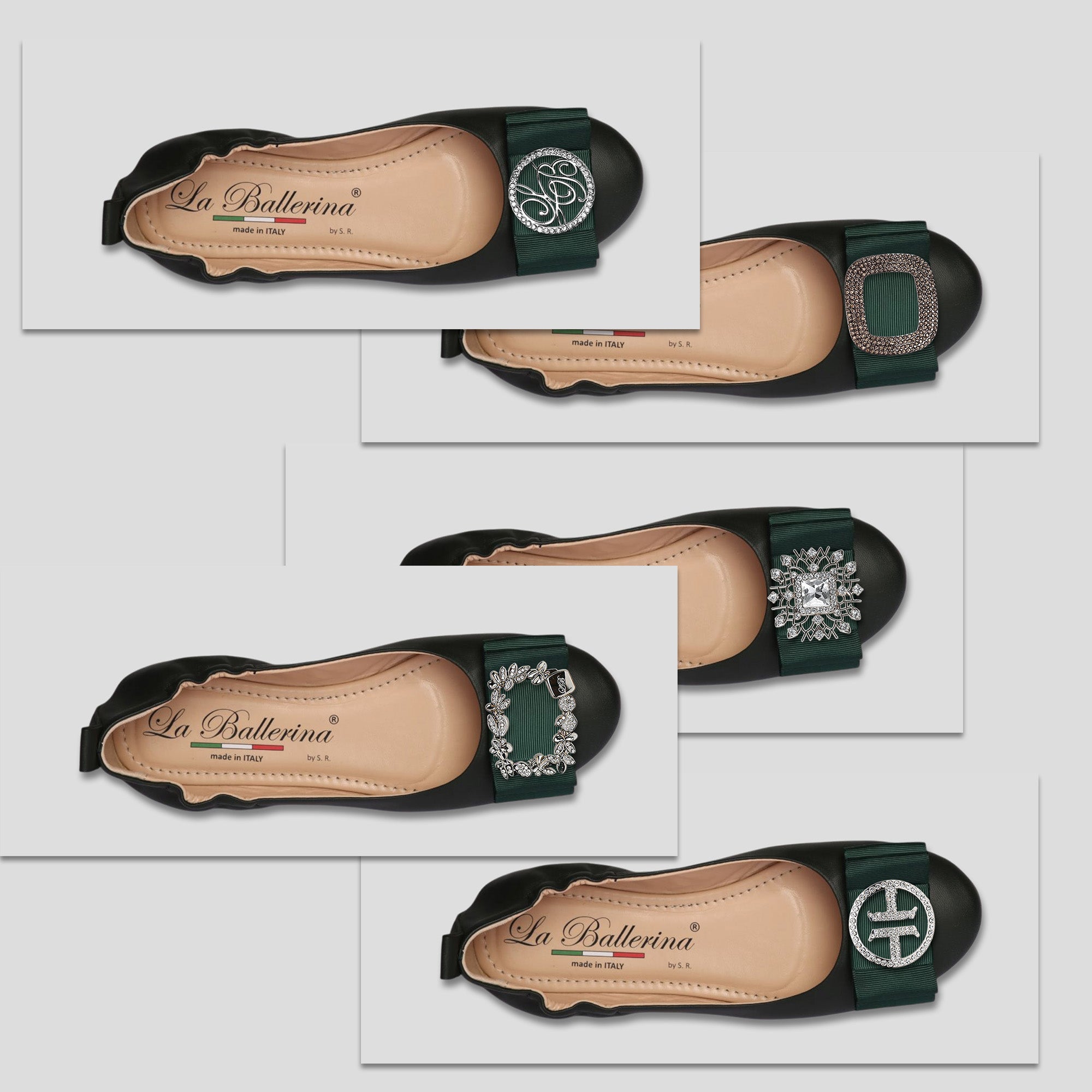 La Ballerina Soft – Bequeme Damen-Ballerinas aus Leder mit Elastik grün [25] - La Ballerina