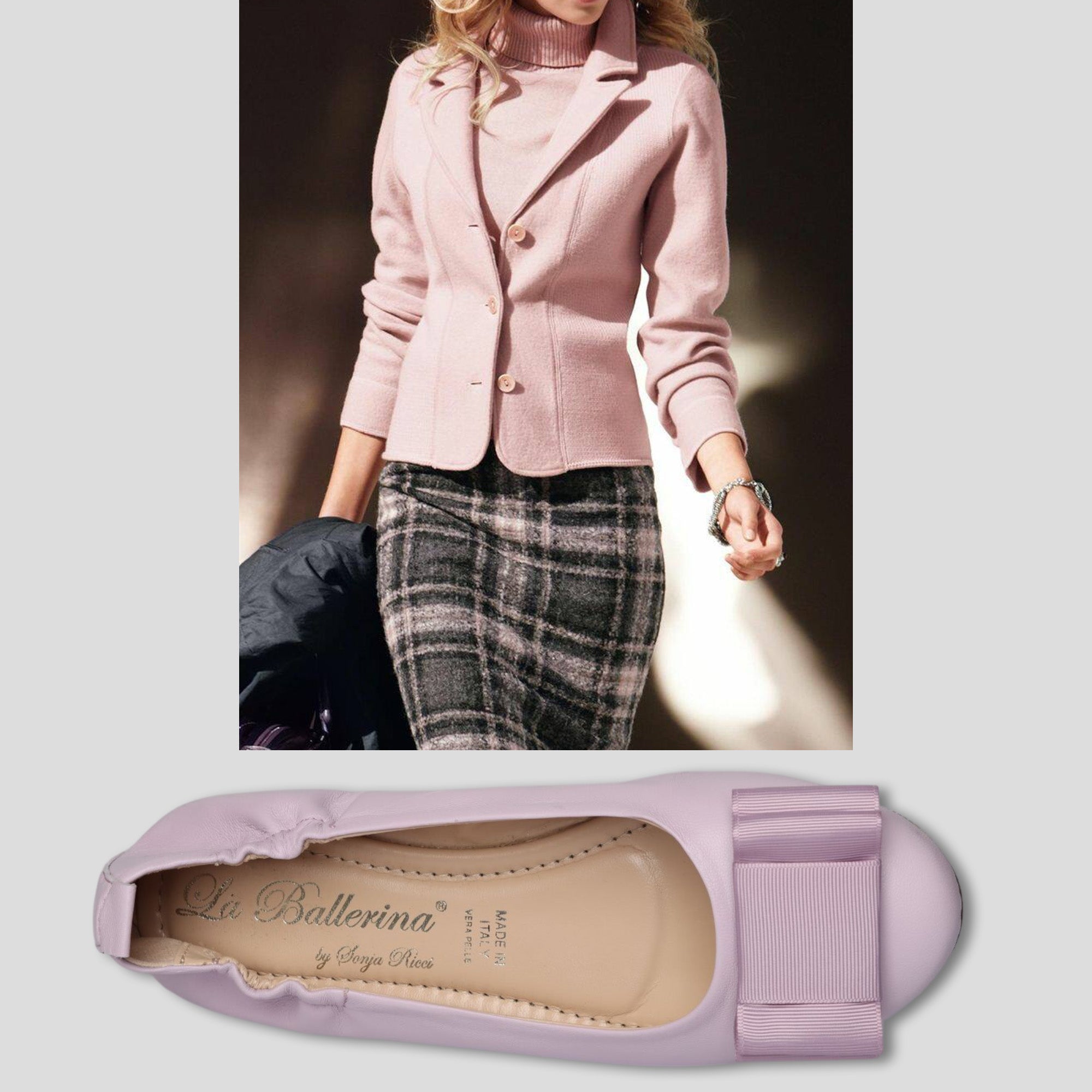 La Ballerina Soft – Bequeme Damen-Ballerinas aus Leder mit Elastik lavanda[58] - La Ballerina