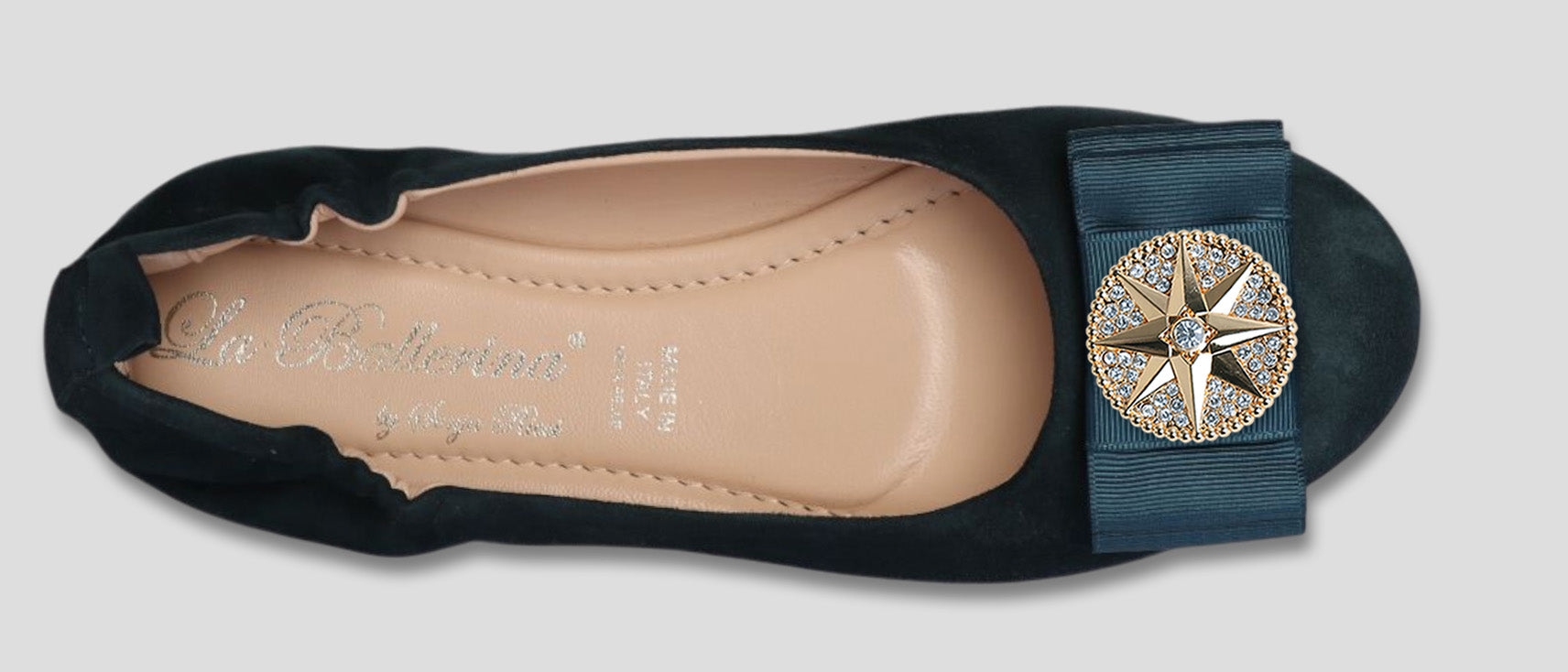 La Ballerina Soft Bequeme Damen-Ballerinas aus Leder mit Elastik petrol [10] - La Ballerina