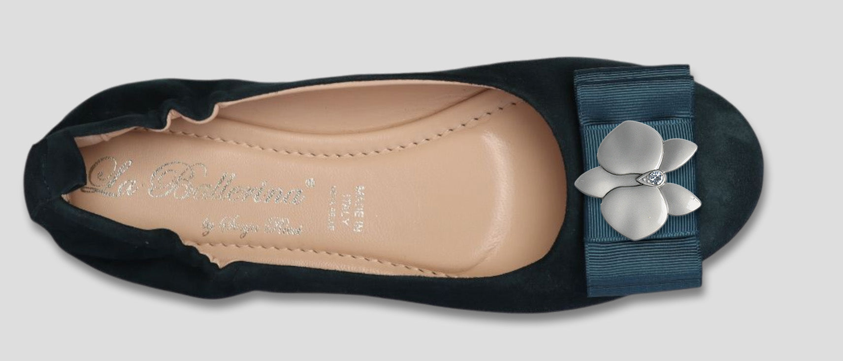 La Ballerina Soft Bequeme Damen-Ballerinas aus Leder mit Elastik petrol [10] - La Ballerina