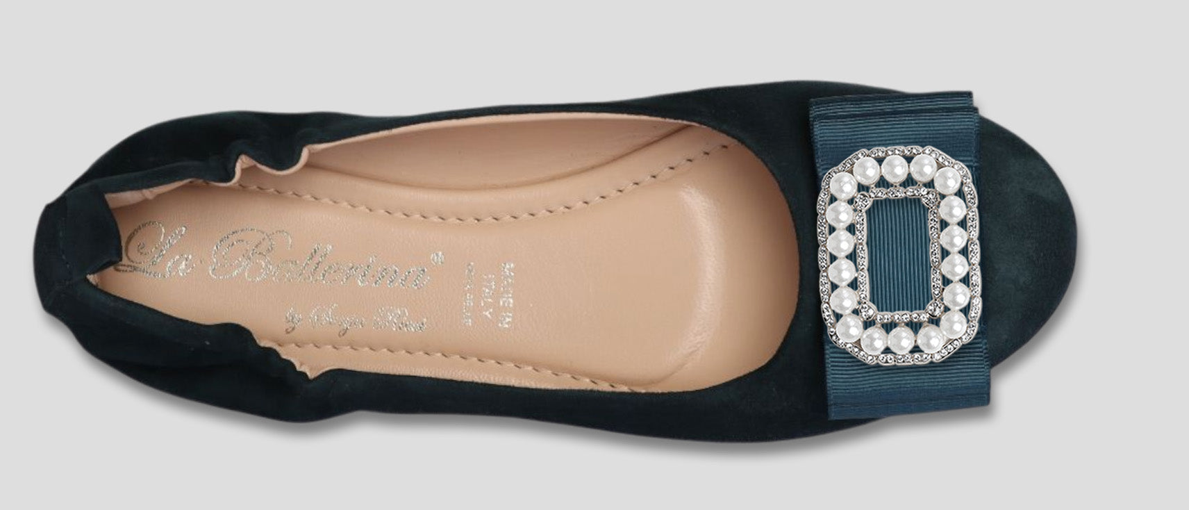 La Ballerina Soft Bequeme Damen-Ballerinas aus Leder mit Elastik petrol [10] - La Ballerina