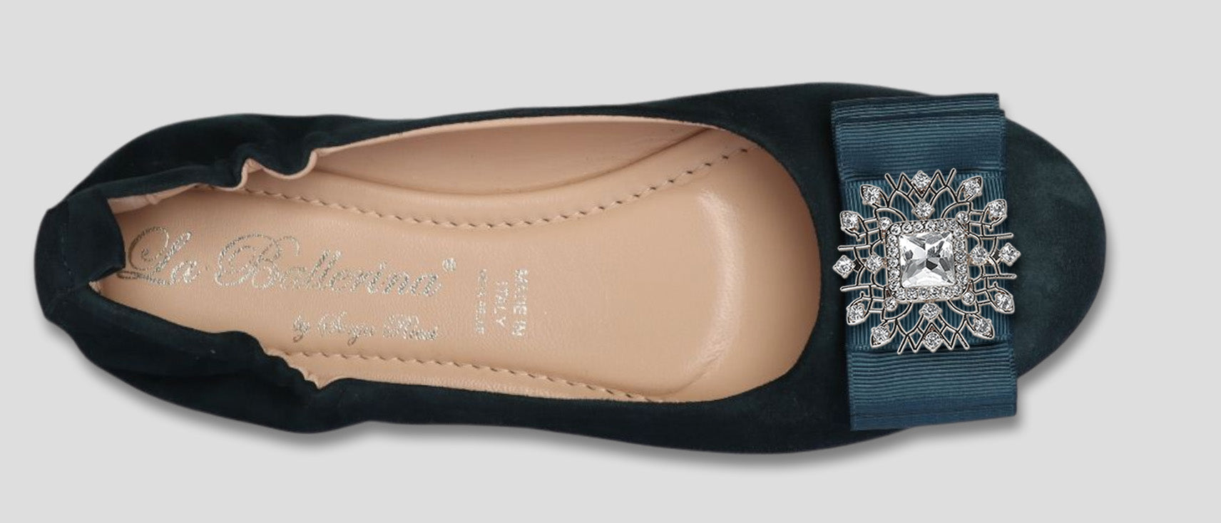 La Ballerina Soft Bequeme Damen-Ballerinas aus Leder mit Elastik petrol [10] - La Ballerina