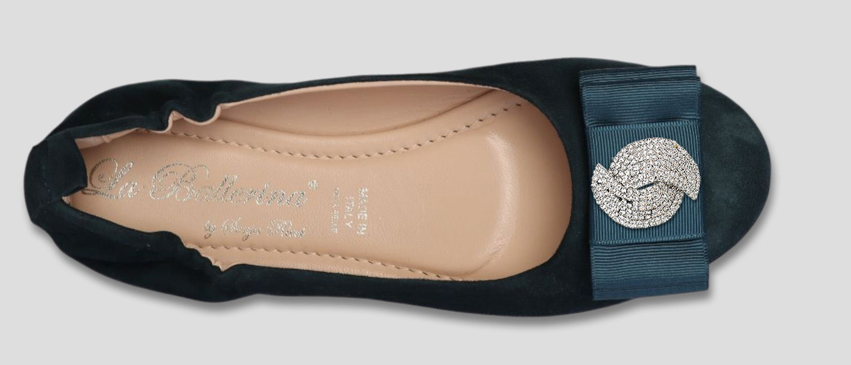 La Ballerina Soft Bequeme Damen-Ballerinas aus Leder mit Elastik petrol [10] - La Ballerina