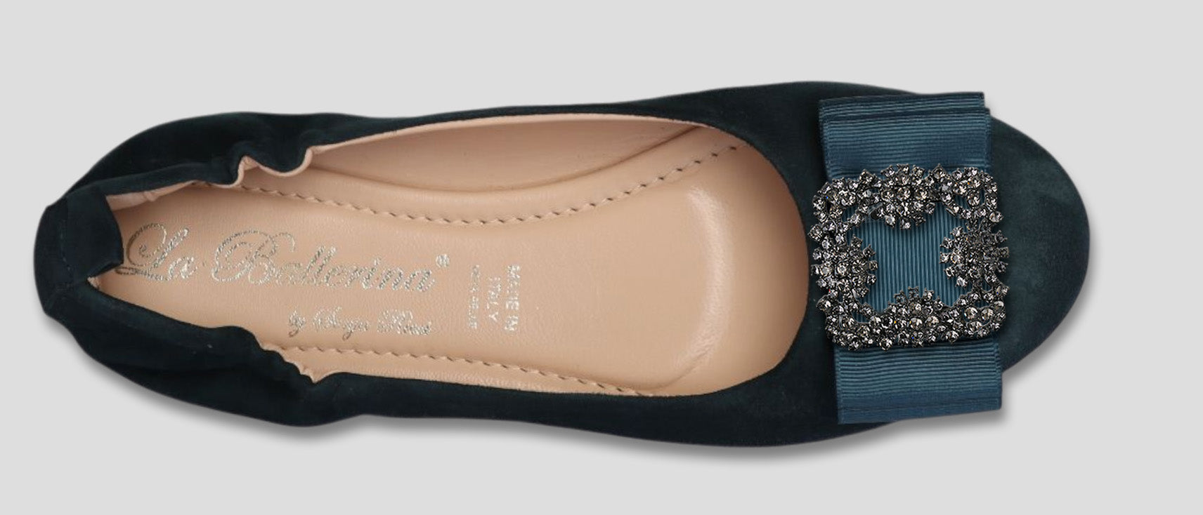 La Ballerina Soft Bequeme Damen-Ballerinas aus Leder mit Elastik petrol [10] - La Ballerina