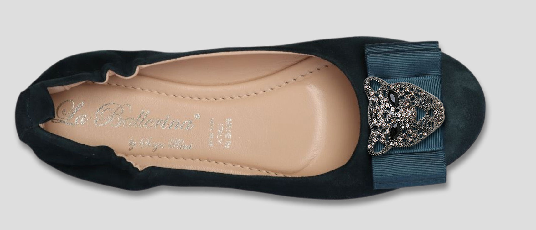 La Ballerina Soft Bequeme Damen-Ballerinas aus Leder mit Elastik petrol [10] - La Ballerina