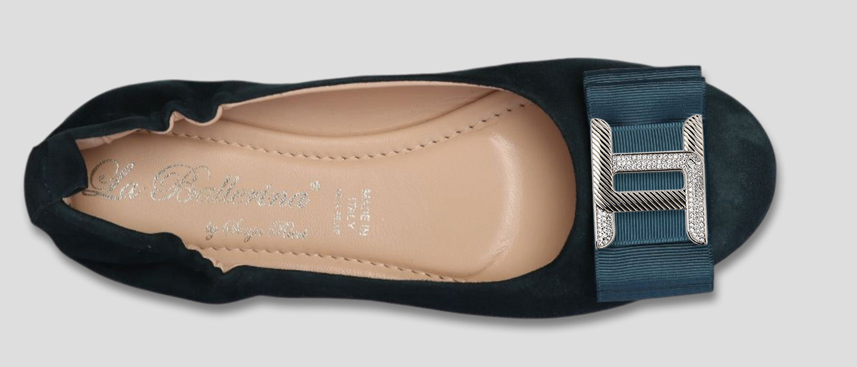 La Ballerina Soft Bequeme Damen-Ballerinas aus Leder mit Elastik petrol [10] - La Ballerina