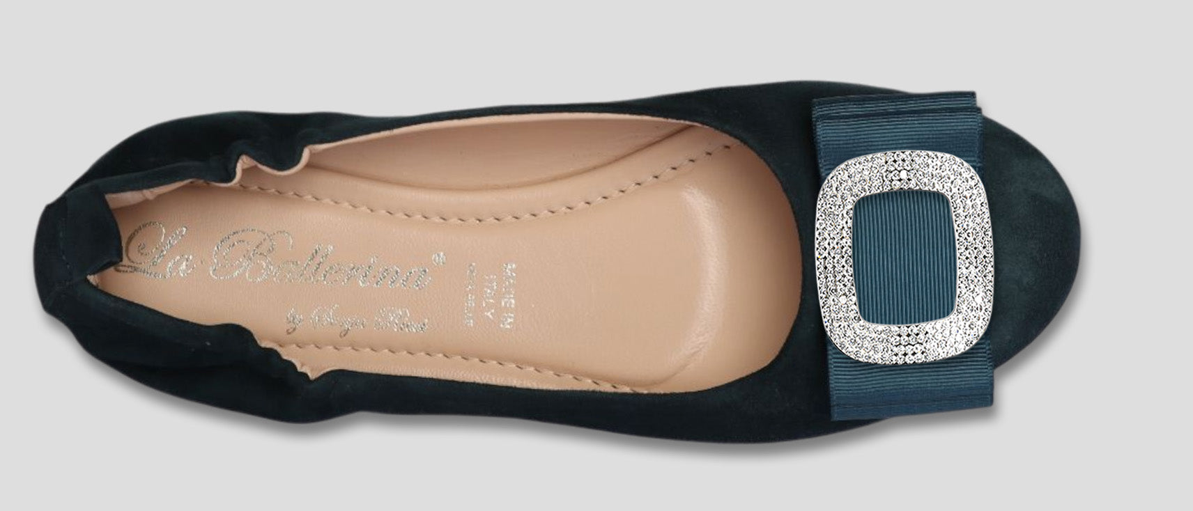 La Ballerina Soft Bequeme Damen-Ballerinas aus Leder mit Elastik petrol [10] - La Ballerina