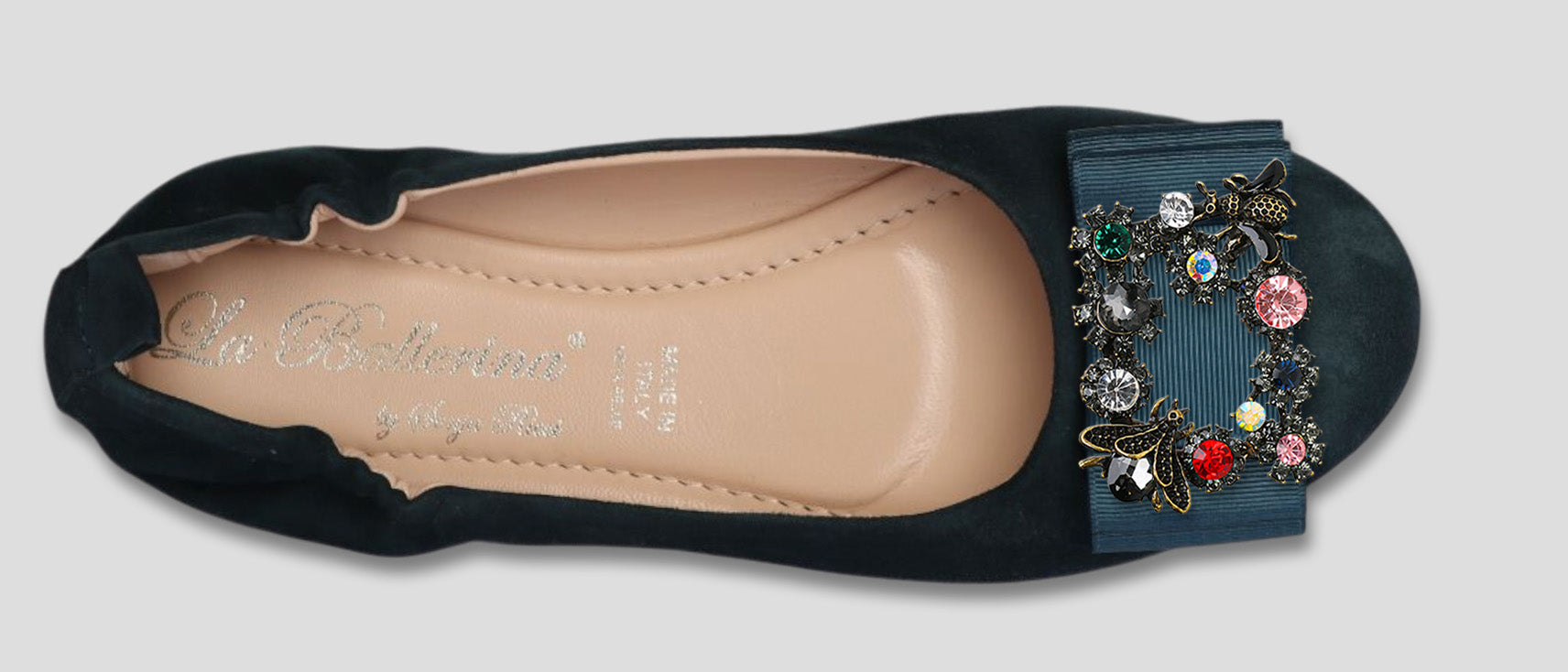 La Ballerina Soft Bequeme Damen-Ballerinas aus Leder mit Elastik petrol [10] - La Ballerina