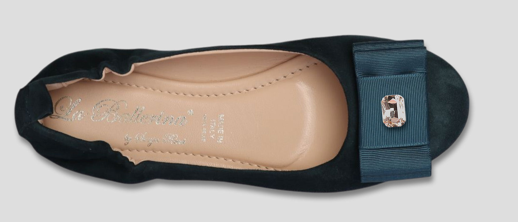 La Ballerina Soft Bequeme Damen-Ballerinas aus Leder mit Elastik petrol [10] - La Ballerina