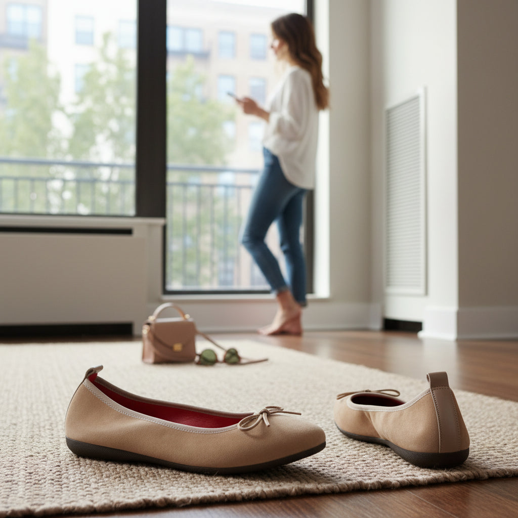 La Ballerina Teatro – Beige Veloursleder Ballerinas 32-26S - La Ballerina