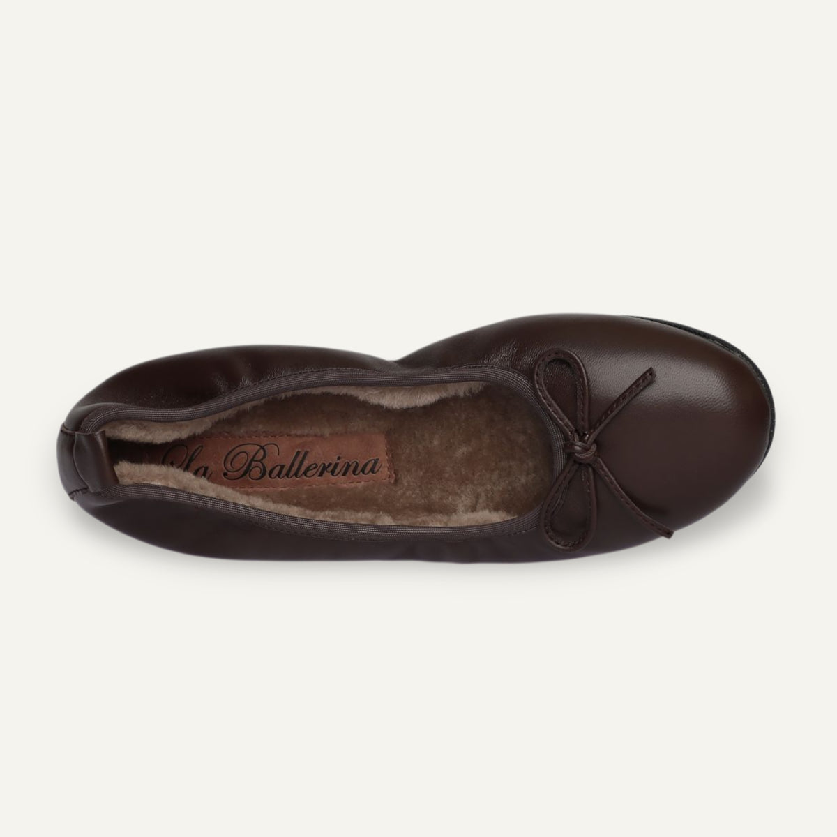 BASIC Winter Damen-Ballerinas aus Nappaleder in Braun mit Lammfell – N16-245 BASIC Winter Ballerinas