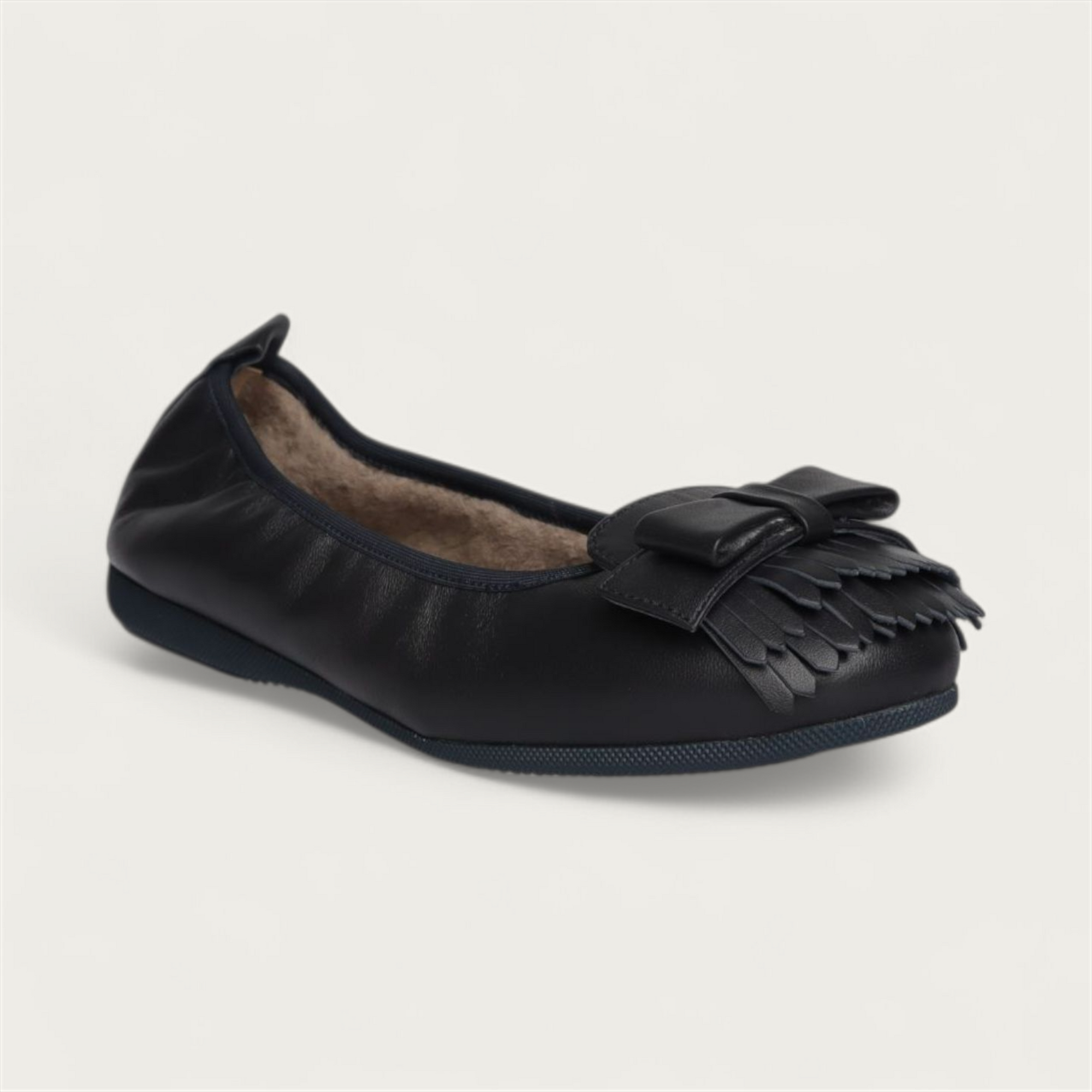 CAMBIO Winter women’s ballet flats in nappa leather — Blue, lambskin lining – N2-118