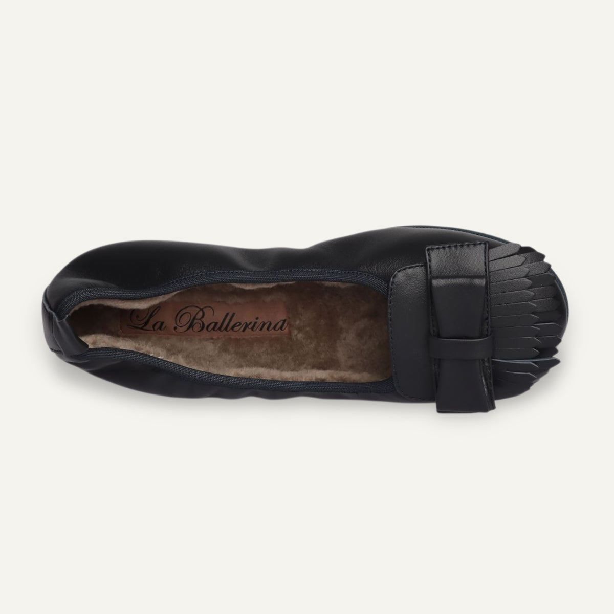 CAMBIO Winter women’s ballet flats in nappa leather — Blue, lambskin lining – N2-118