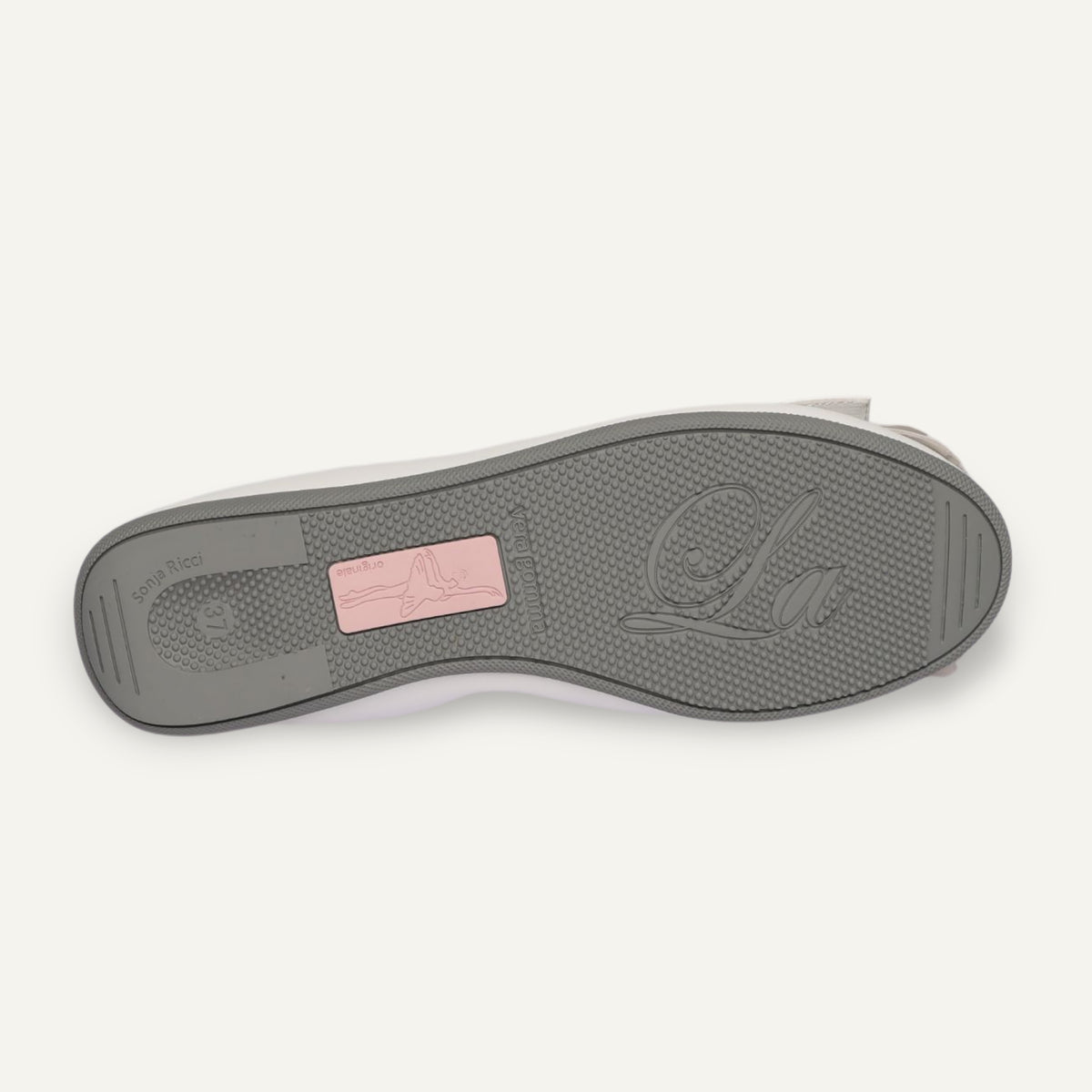 CAMBIO Damen-Ballerinas aus Nappaleder in Weiß – Detailansicht von oben