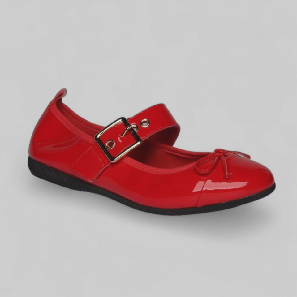 La Ballerina Teatro Mary Jane – Rote Lackleder Ballerinas 10-26S - La Ballerina