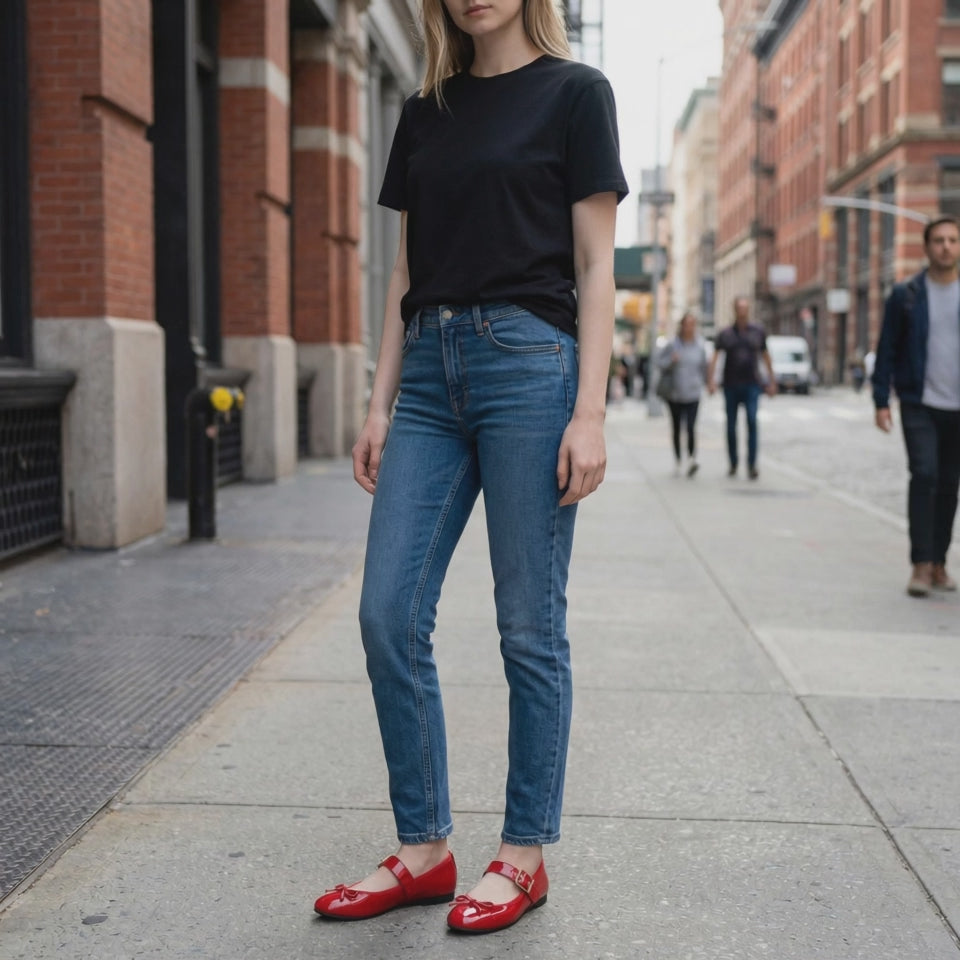 La Ballerina Teatro Mary Jane – Rote Lackleder Ballerinas 10-26S - La Ballerina