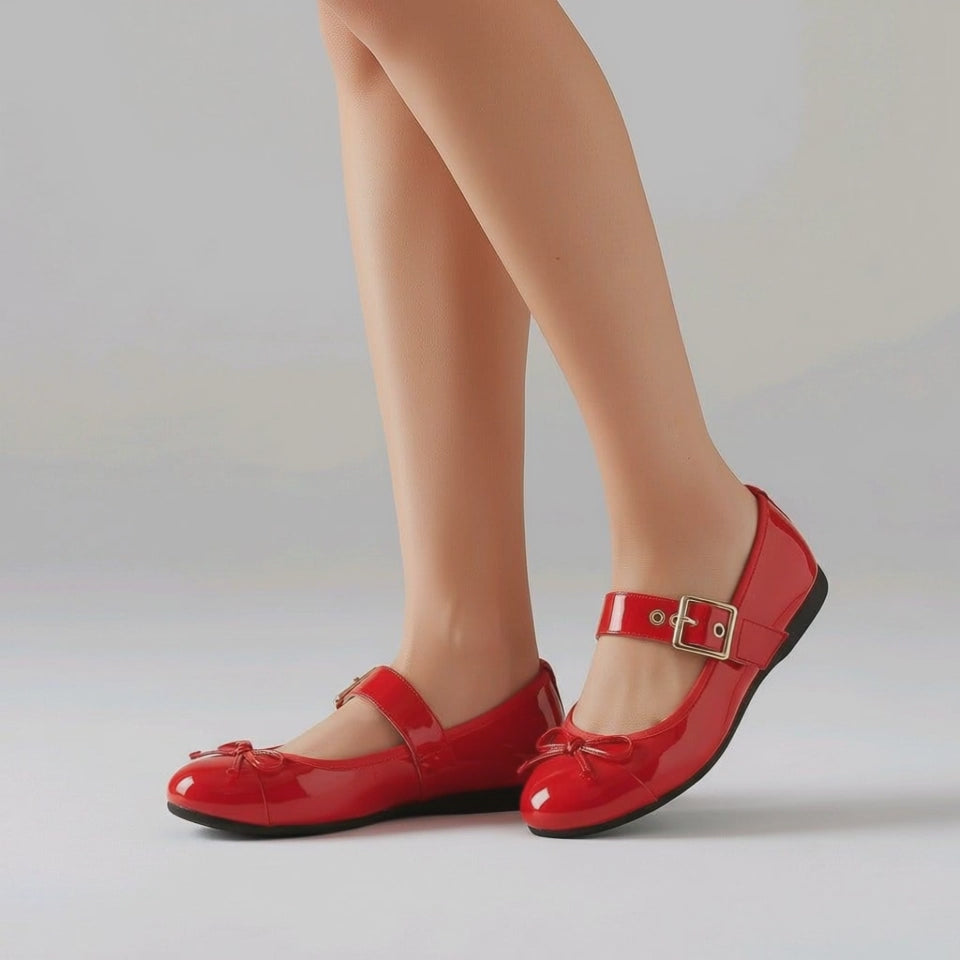 La Ballerina Teatro Mary Jane – Rote Lackleder Ballerinas 10-26S - La Ballerina