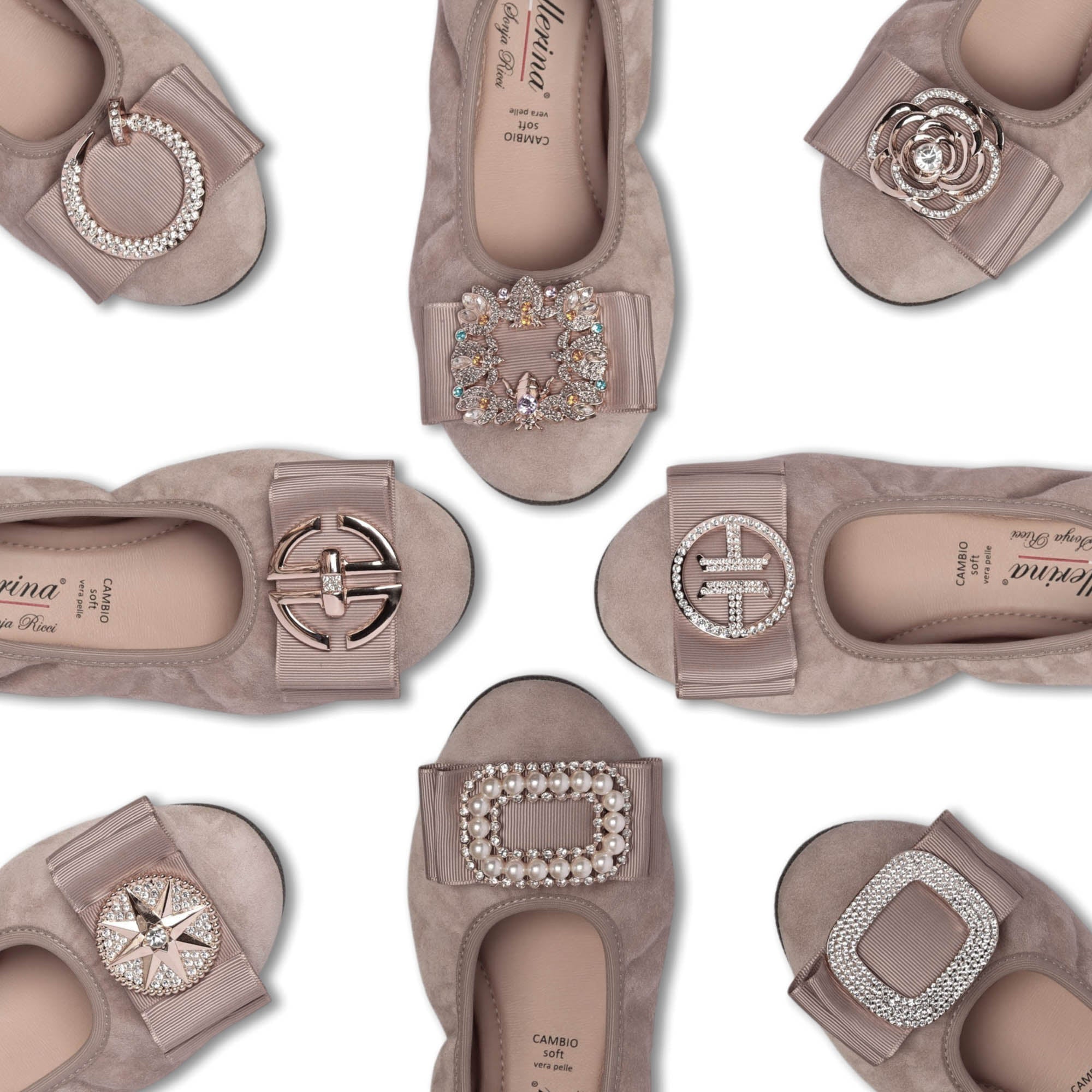 S21 💕 LA BALLERINA SIGNATURE CAMOSCIO TAUPE - La Ballerina