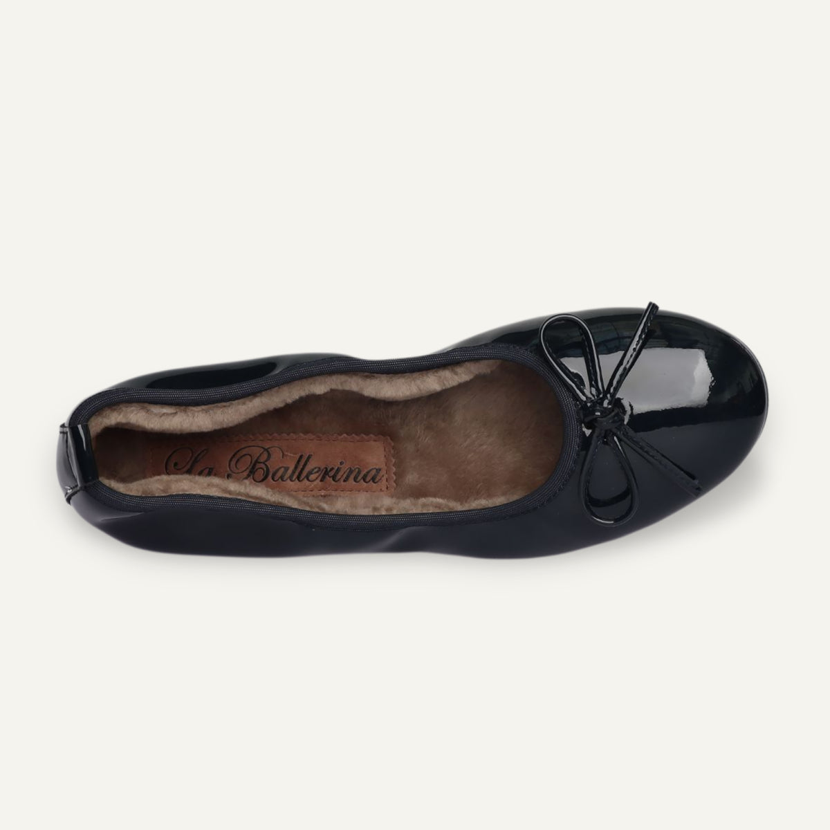 BASIC Winter Damen-Ballerinas aus Lackleder in Blau mit Lammfell – V2-118 BASIC Winter Ballerinas