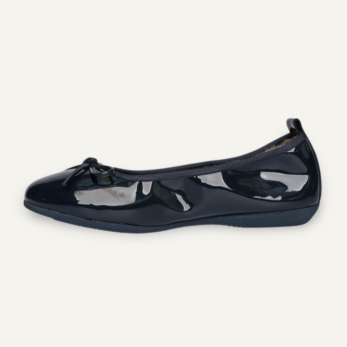 BASIC Winter Damen-Ballerinas aus Lackleder in Blau mit Lammfell – V2-118 BASIC Winter Ballerinas