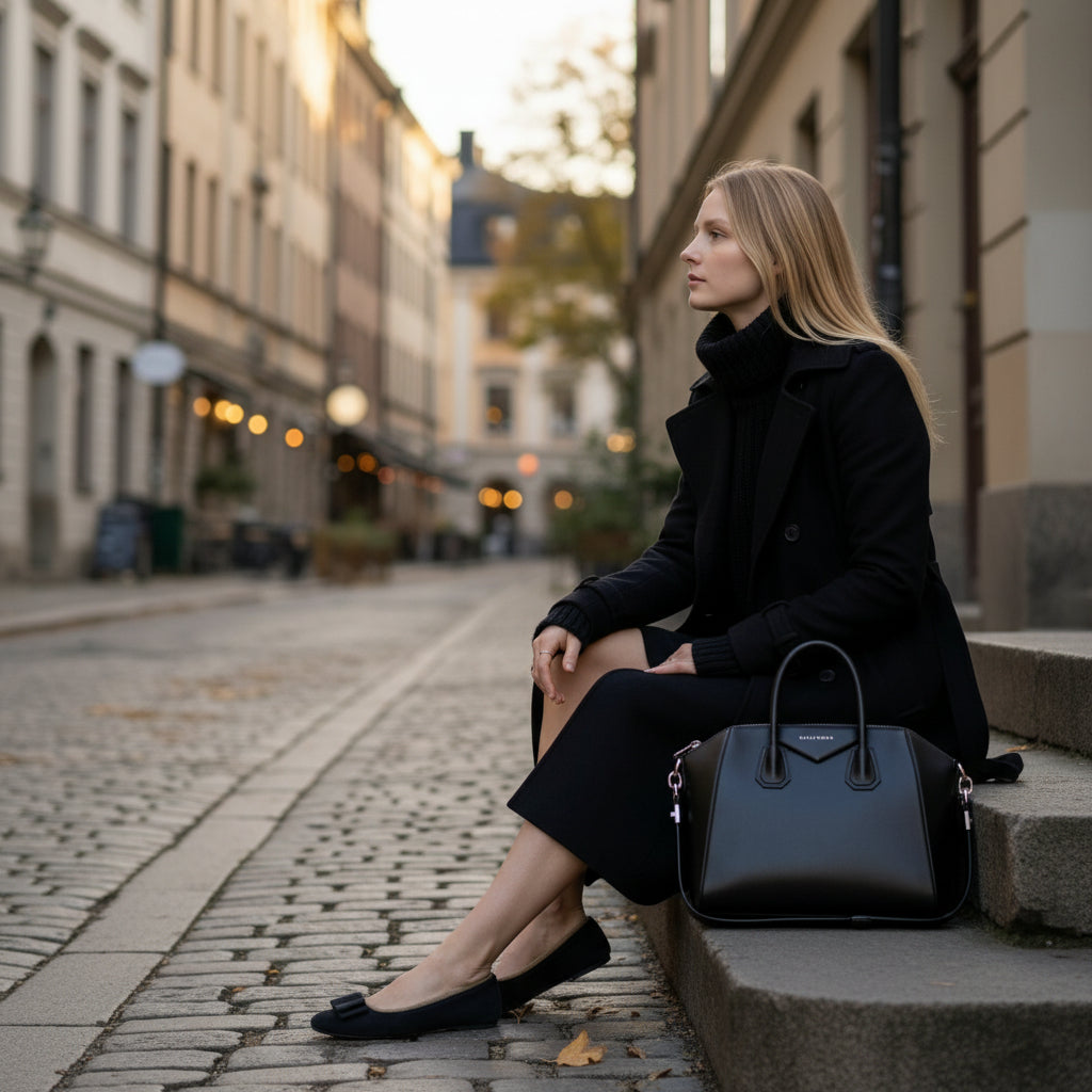 La Ballerina CAMBIO – Blaue Damen-Ballerinas aus Veloursleder, warmgefüttert (03W) - La Ballerina
