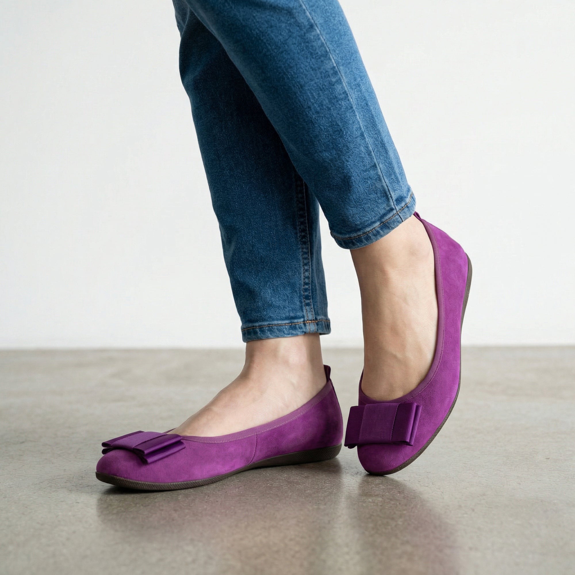 La Ballerina Cambio Lila – Damen Ballerinas aus Veloursleder 8-26S