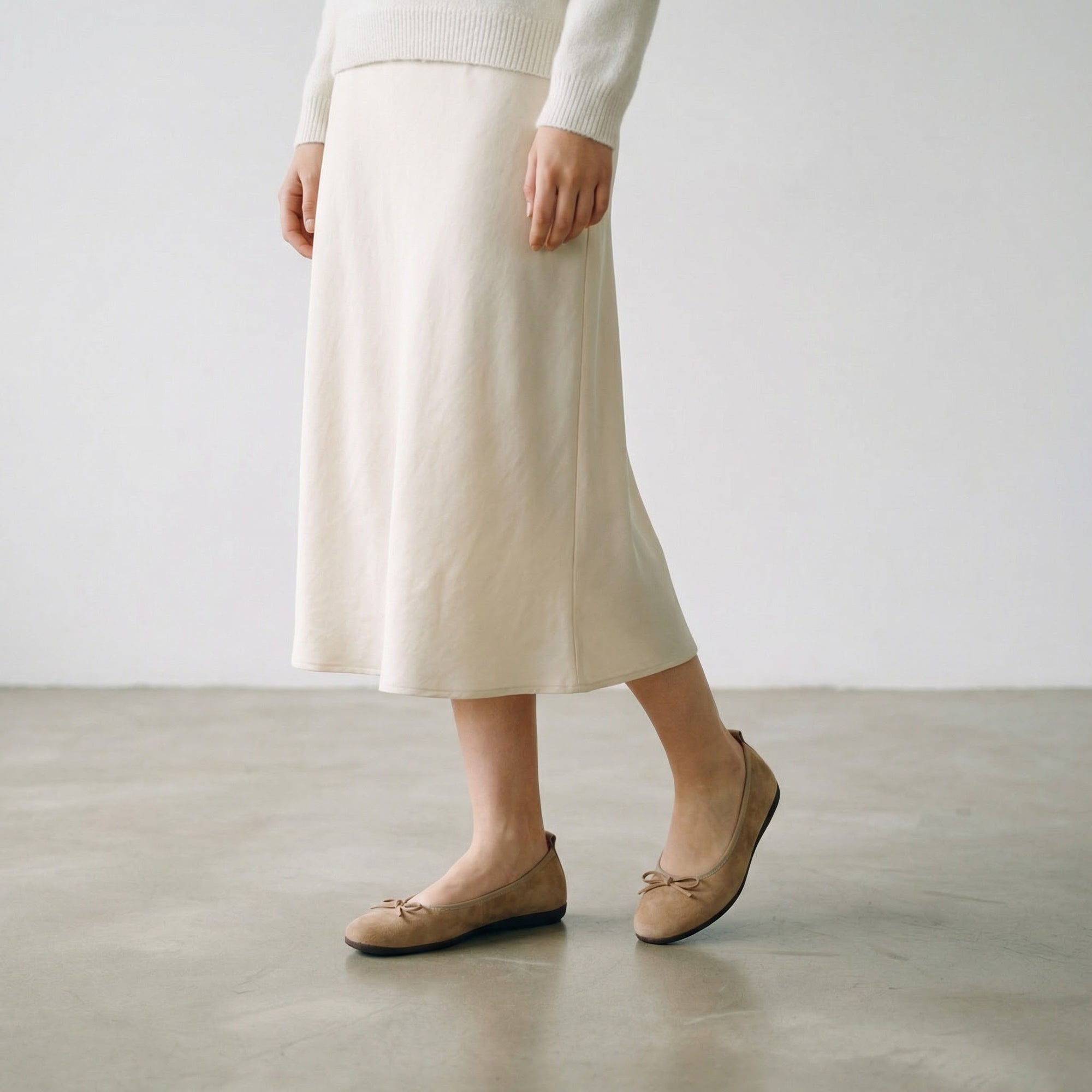 La Ballerina Teatro – Beige Veloursleder Ballerinas 32-26S - La Ballerina