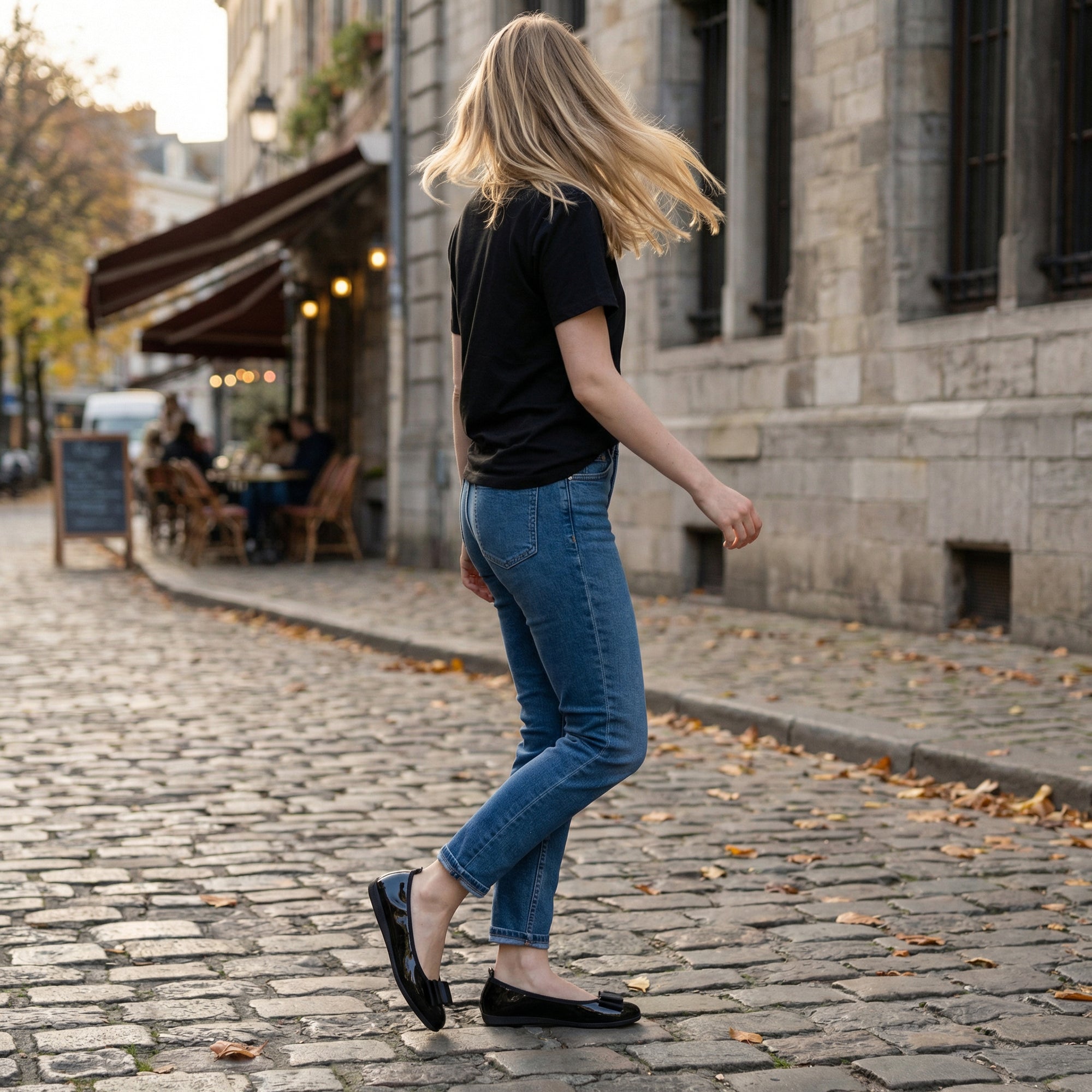 07W💕La Ballerina CAMBIO Warmgefüttert Lackleder Schwarz